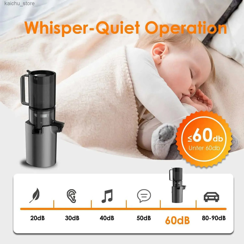 Juicers Mastic Juicer Slow Cold Juicer with Large Inlet and Continuous Feeding Port Low-Noise Juicer Y240418