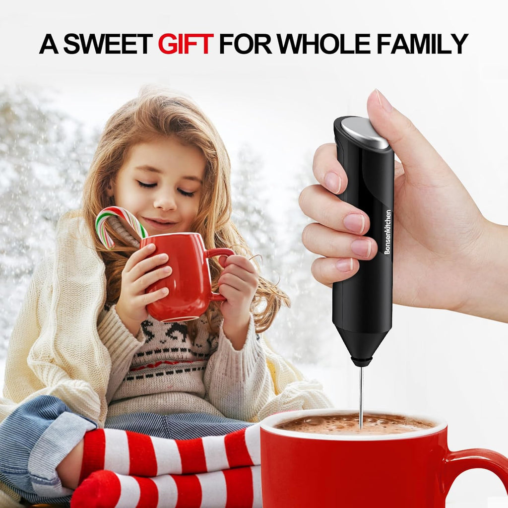 Electric Milk Frother Handheld, Portable Whisk Milk Foam Maker, Drink Mixer for Coffee, Matcha, Electric Stirrer Coffee Mixer, Battery Operated(Not Included)
